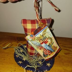 Cute primitive hanging patriotic hat